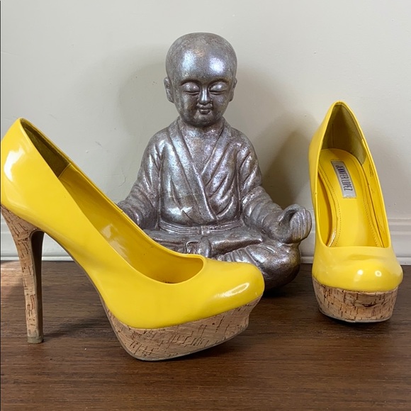 Jennifer Lopez Shoes - Jennifer Lopez Yellow Cork Platforms